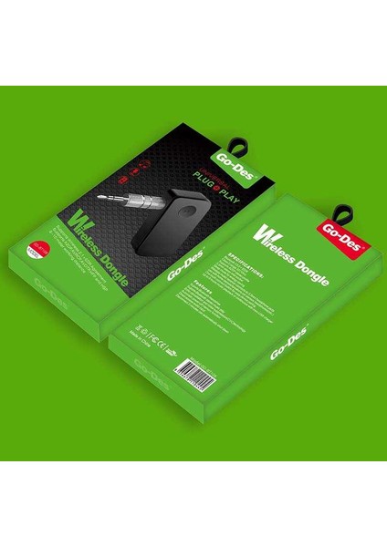 Go Des GD-BT106 Wireless Aux Dongle Mikrofonlu Tak & Çalıştır 3.5 mm Kablosuz Ses Alıcısı modelleri