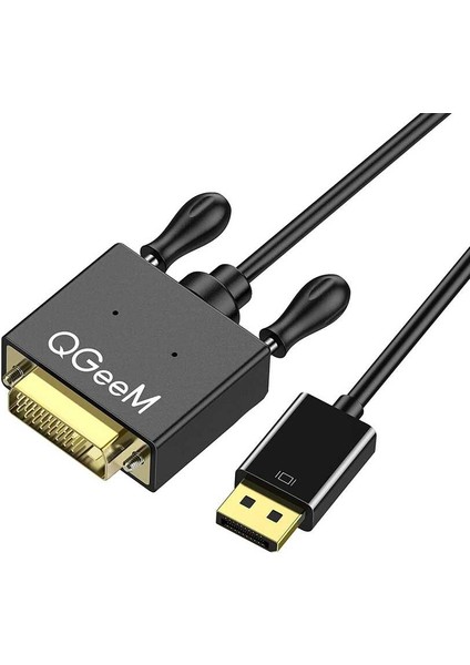 Qgeem QG-HD28 DVI To Display Port Kablo 183 cm 1080P Full Hd 60Hz Görüntü Aktarım Kablosu