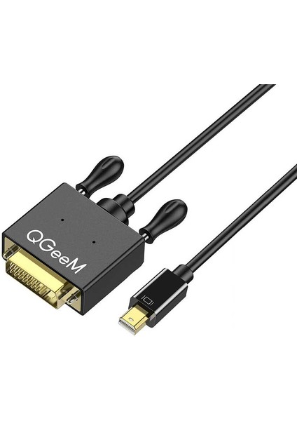 Qgeem QG-HD30 DVI To Mini Display Port Kablo 183 cm 1080P Full Hd 60Hz Görüntü Aktarım Kablosu