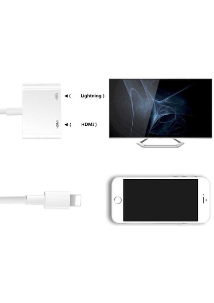 Go Des GD-7565 Lightning HDMI Tv ve Şarj Dönüştürücü Adaptör 1080P Full Hd