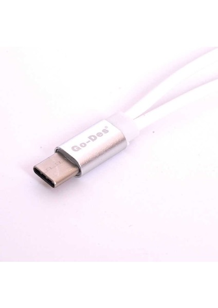 Go Des GD-UC010 2 In 1 Type-C 3.5 mm Aux Kulaklık ve Şarj Dönüştürücü Adaptör
