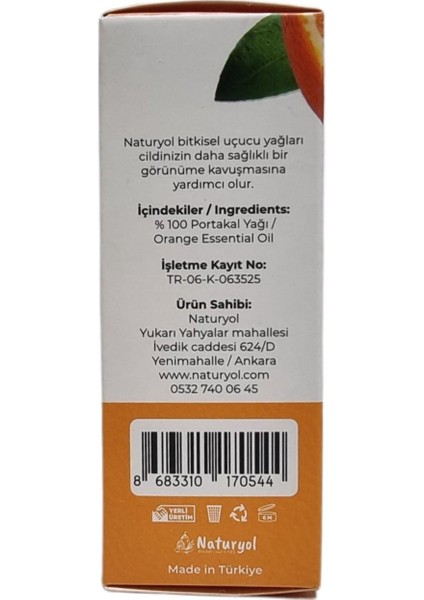 Portakal Yağı Yüzde 100 Doğal 10 ml