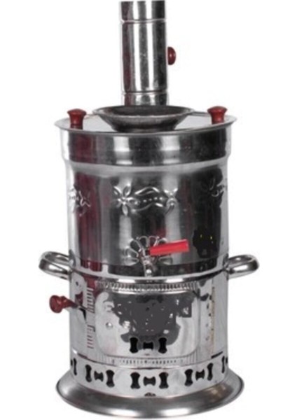 5 Litrelik Odunlu, Kömürlü Semaver Tek Musluklu Piknik Çay Semaveri