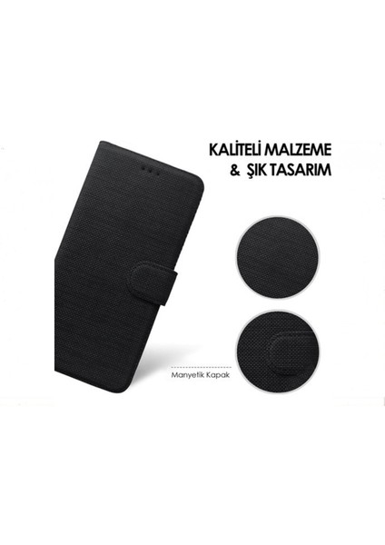 General Mobile Gm 10 Kılıf Kumaş Cüzdan Kılıf Kapaklı Kılıf