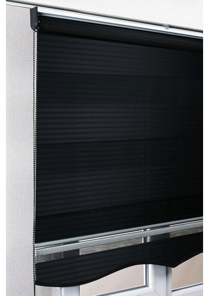 Brillant Etekli Siyah Pileli Zebra Kaliteli Güneşlik Stor Perde fiyatları