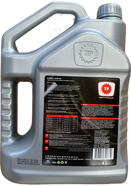 Bornit 10W-40 4 Litre Motor Yağı ( Üretim Yılı :2022)