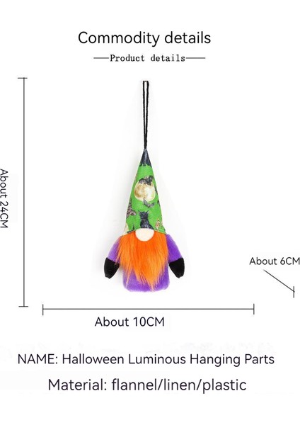 Halloween Cadılar Bayramı Süsleme Parlayan Cüce Yaşlı Adam Asma Süs 4 Takım (Yurt Dışından)