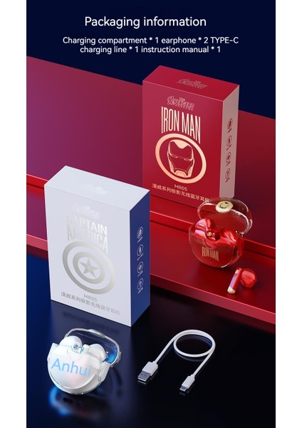 Marvel MR05 Gaming Gaming Boys Ultra Uzun Pil Ömrü Kablosuz Bluetooth Kulaklık-Kaptan Amerika (Yurt Dışından) fırsatları