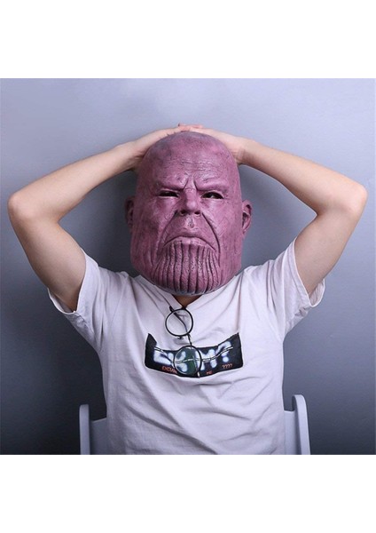 Halloween Cadılar Bayramı Kostümü Parti Thanos Lateks Maske (Yurt Dışından)