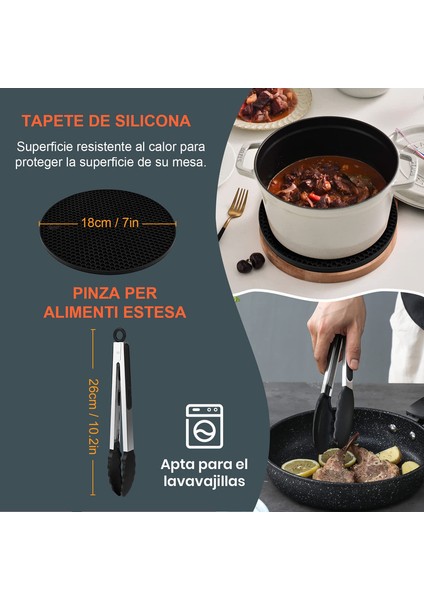 9 Parça 8 Inç (20cm) Yui / Xiaomi / Philips / Kumtel Uyumlu Air Fryer Aksesuarları Set - Siyah (Yurt Dışından)