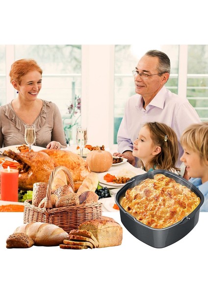 7 Inç (18cm) Yui / Xiaomi / Philips / Kumtel Uyumlu Philips HD9220 ve HD9230 İçin Air Fryer Aksesuarı Pişirme Tavası - Siyah (Yurt Dışından)