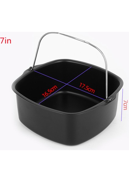 7 Inç (18cm) Yui / Xiaomi / Philips / Kumtel Uyumlu Philips HD9220 ve HD9230 İçin Air Fryer Aksesuarı Pişirme Tavası - Siyah (Yurt Dışından)