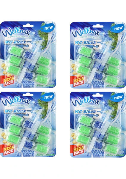 Wellnax Breeze Refresh Wc Klozet Blok Çam Esintisi  3'lü Mega Paket - Wc Klozet Bloğu Çam Kokulu 3'lü Mega Paket X4