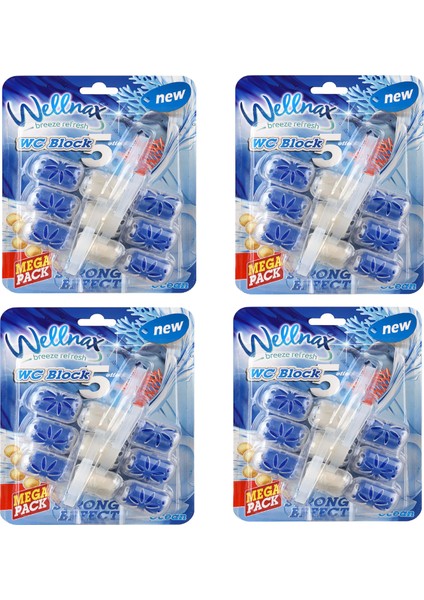 Wellnax Breeze Refresh Wc Klozet Blok Okyanus Tazeliği 3'lü Mega Paket - Wc Klozet Bloğu Okyanus Kokulu 3'lü Mega Paket X4