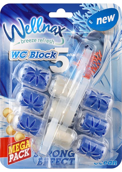 Wellnax Breeze Refresh Wc Klozet Blok Okyanus Tazeliği 3'lü Mega Paket - Wc Klozet Bloğu Okyanus Kokulu 3'lü Mega Paket X1