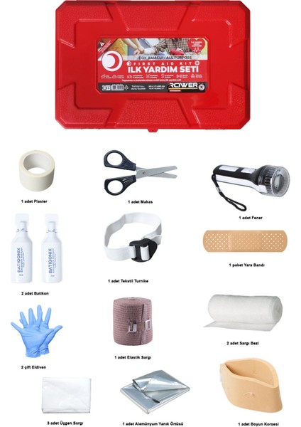 Plastikgövde Ilk Yardım Çantası Araç Ev Iş Yeri Acil Müdahale Çantası Ilk Yardım Seti