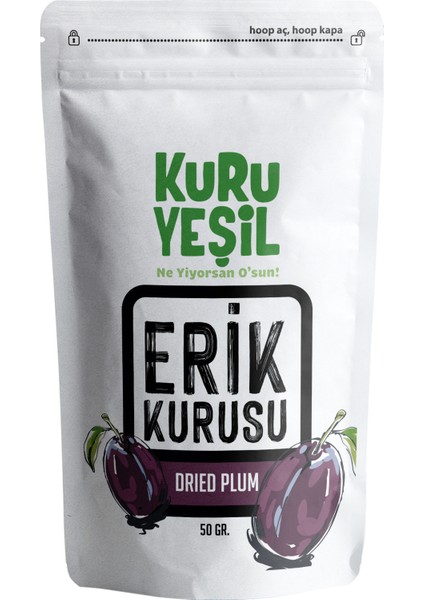 Erik Kurusu - Kuru Meyve - Dried Plum - Şeker İlavesiz Plum - Kurutulmuş Erik - Kuru Erik 50 gr