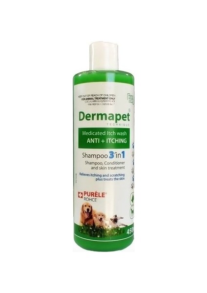 Purele Dermapet Kedi Köpek Şampuanı 3in1 Plus 450 ml