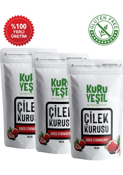 Çilek Kurusu ,Dried Strawberry ,Kuru Meyve, Dried Fruit, Atıştırmalık 300 gr