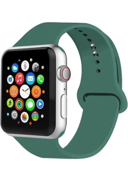 Apple Watch Uyumlu 2 3 4 5 6 7 Se Uyumlu 38 mm 40 mm 41 mm Kayış - Çam Yeşili