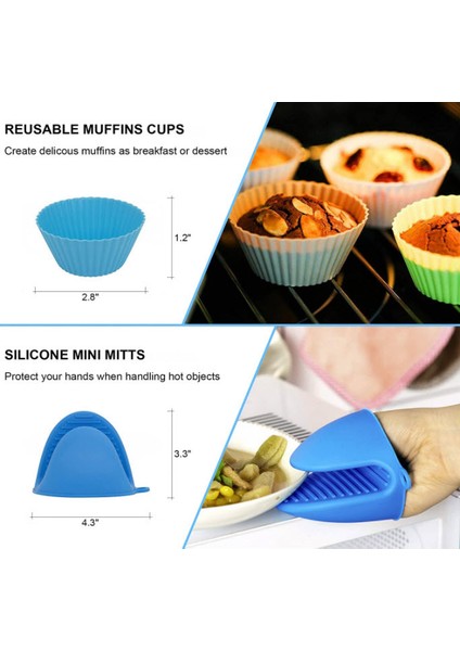 16 Parça 7 Inç (18cm) Yui / Xiaomi / Philips / Kumtel Uyumlu Air Fryer Aksesuarları Set - Siyah (Yurt Dışından) modelleri