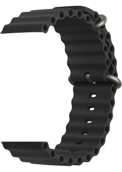 Apple Watch 4 5 38MM Kordon Yeni Dizayn Silikon HS05 Siyah