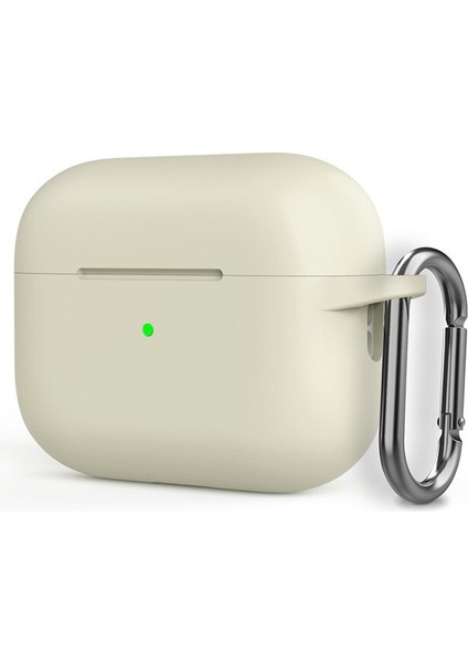 Apple Airpods Pro 2 Kılıf Mat Kancalı Silikon SF17 Bej