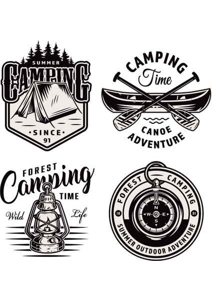 Kamp Temalı Otomobil/karavan Sticker Set