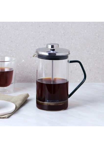 Coffe Bean Borosilikat Cam French Press Cool Green 600 ml