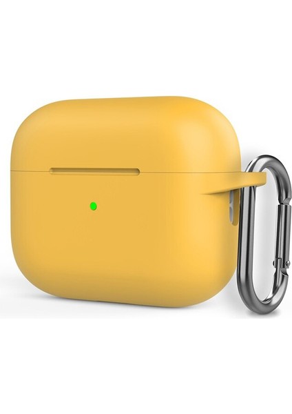 Apple Airpods Pro 2 Kılıf Mat Kancalı Silikon SF17 Sarı