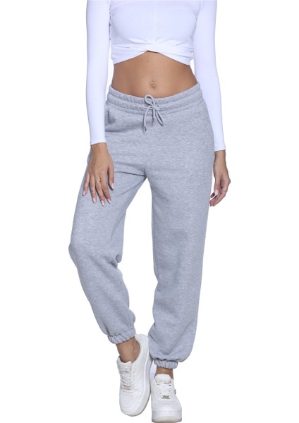 KADIN İÇİ ŞARDONLU PAÇASI LASTİKLİ GRİ EŞOFMAN ALTI fiyatları