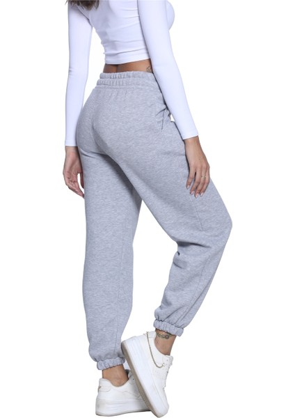 KADIN İÇİ ŞARDONLU PAÇASI LASTİKLİ GRİ EŞOFMAN ALTI fırsatları