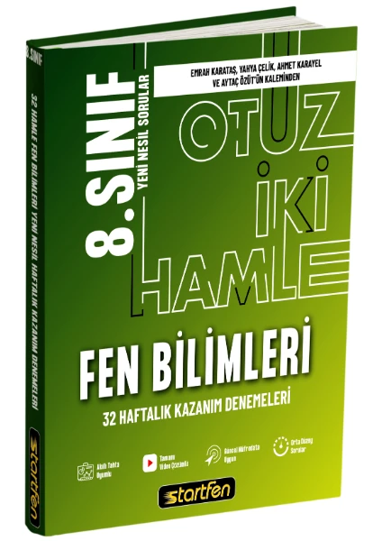 Startfen 8.sınıf Lgs Fen Bilimleri 32 Hamle Kazanım Denemeleri