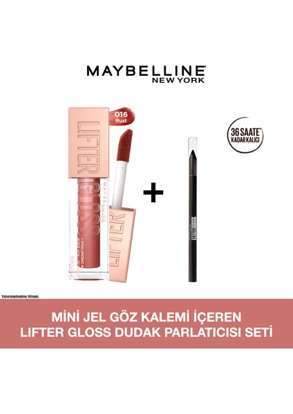 Maybelline Mini Jel Göz Kalemli  Lifter Gloss Dudak Parlatıcısı Seti - 016 Rust