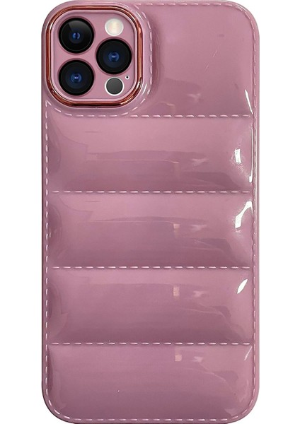 Iphone 13 Pro Kılıf Puffer Şişme Mont Tasarımlı Kasis Pastel Renkler Puff Kılıf Kapak