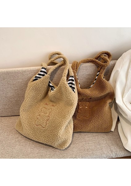 Omuz Çantası Peluş Tote Koyun Derisi Çanta(Yurt Dışından) indirimleri