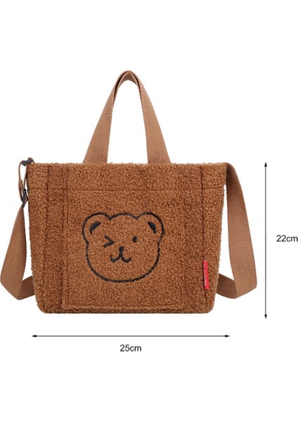 Bayanlar Peluş Ayı Omuz Çantası Kumaş Alışveriş Seyahat Çantası Moda Dekorasyonu
