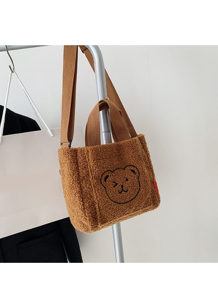 Bayanlar Peluş Ayı Omuz Çantası Kumaş Alışveriş Seyahat Çantası Moda Dekorasyonu modelleri