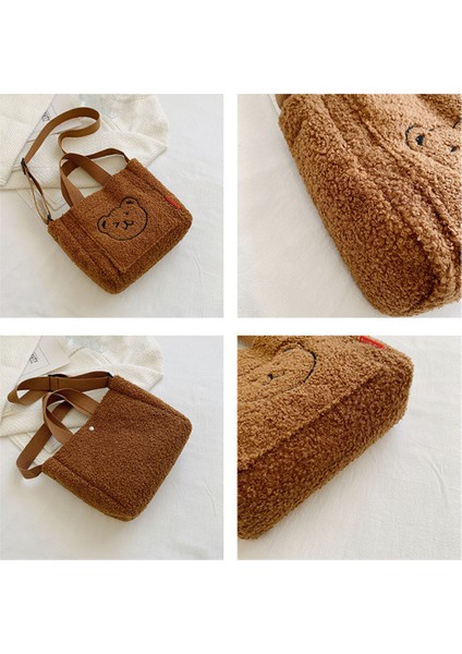 Bayanlar Peluş Ayı Omuz Çantası Kumaş Alışveriş Seyahat Çantası Moda Dekorasyonu fırsatları