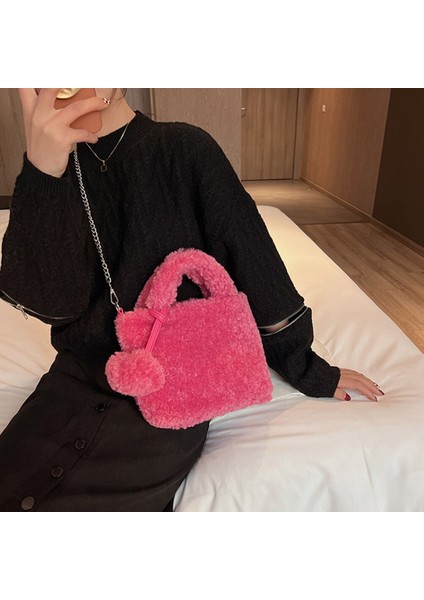 Peluş Suni Kürk Çanta Çapraz Zincir Günlük Omuz Çantası fiyatları