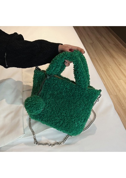 Peluş Suni Kürk Çanta Çapraz Zincir Günlük Omuz Çantası modelleri