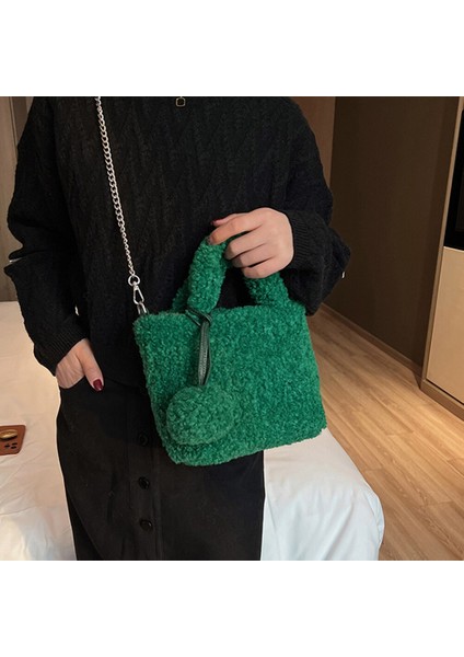 Peluş Suni Kürk Çanta Çapraz Zincir Günlük Omuz Çantası indirimleri