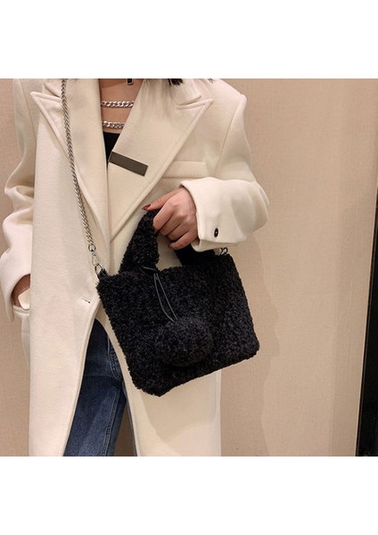 Peluş Suni Kürk Çanta Çapraz Zincir Günlük Omuz Çantası modelleri