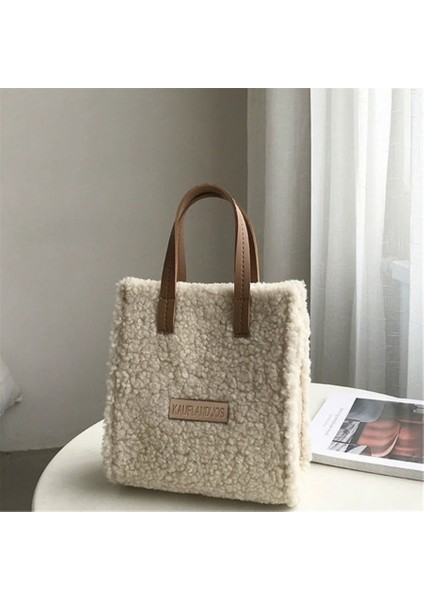 Omuz Çantası Kuzu Yünü Sıcak ve Yumuşak Kare Çapraz Askılı Taşınabilir Rahat indirimleri