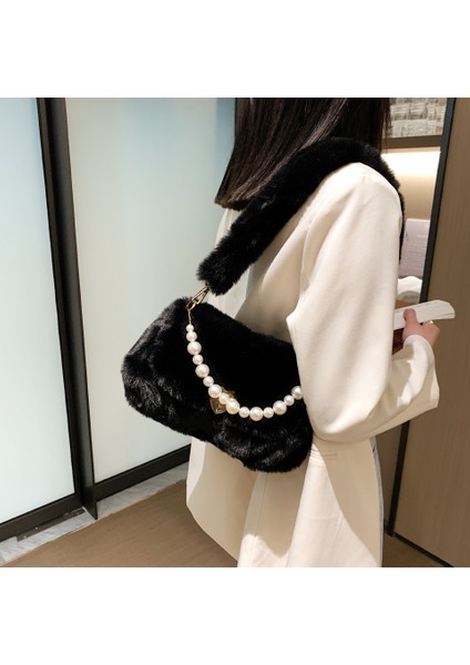 Lüks Faux Fur Omuz Çantası Sıcak Kısa Peluş Zarif Tote(Yurt Dışından) fiyatları