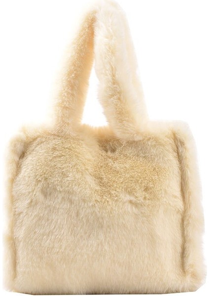 Suni Kürk Tote Yumuşak Peluş Omuz Çantası