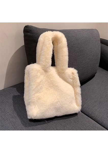 Suni Kürk Tote Yumuşak Peluş Omuz Çantası fiyatları