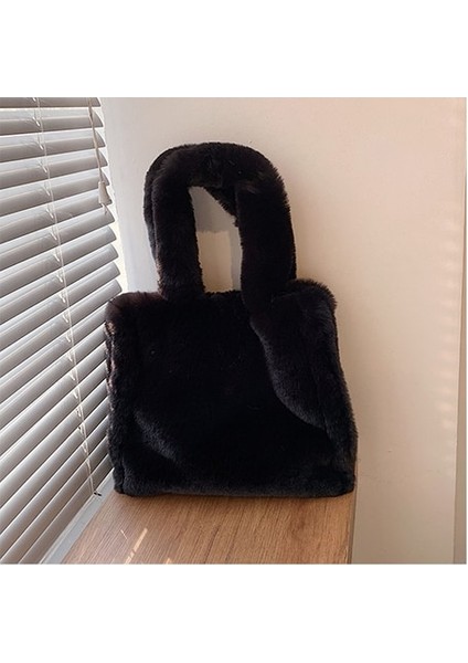 Suni Kürk Tote Yumuşak Peluş Omuz Çantası modelleri