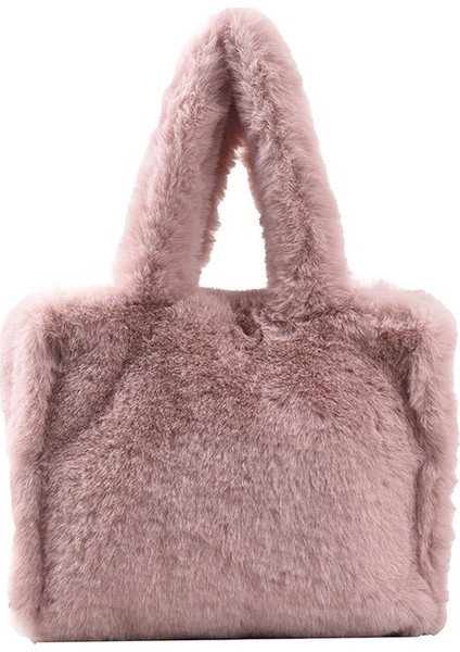 Suni Kürk Tote Yumuşak Peluş Omuz Çantası
