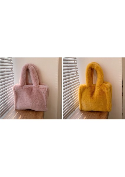Suni Kürk Tote Yumuşak Peluş Omuz Çantası indirimleri